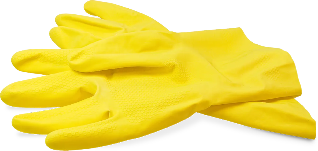 Two yellow gloves